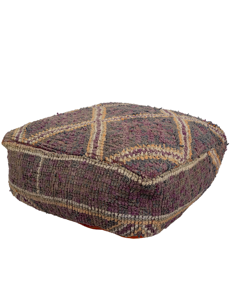 Vintage Beni M'Guild Pouf - Violet Diamonds