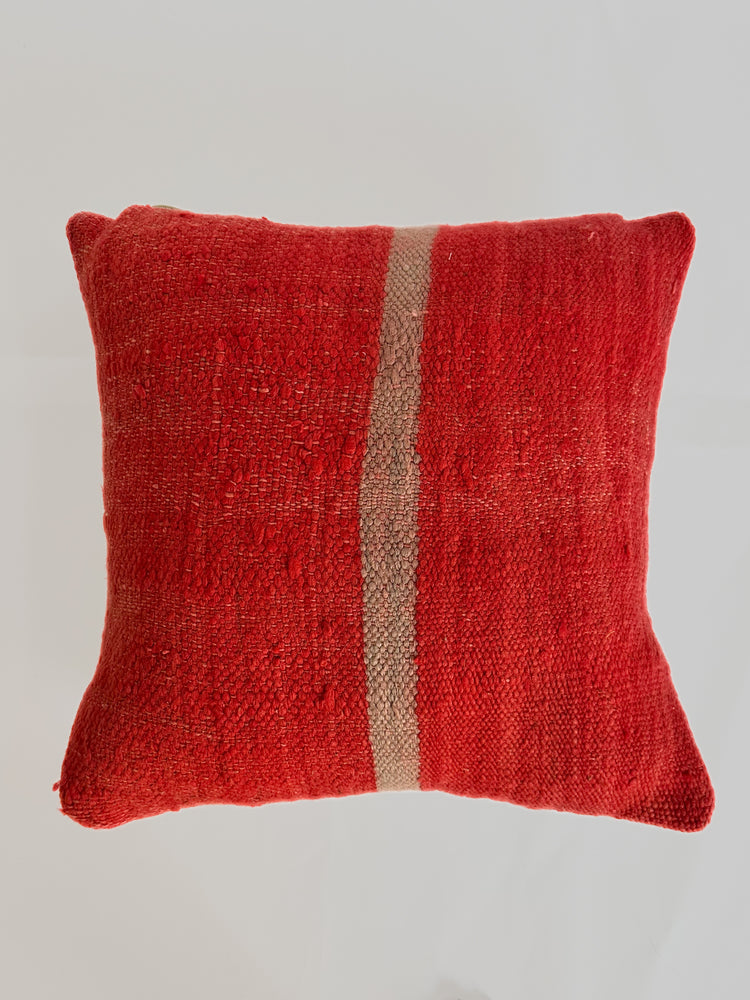 Ouaouzguiti Association's Striped Hanbel Pillow - Red - Salam Hello