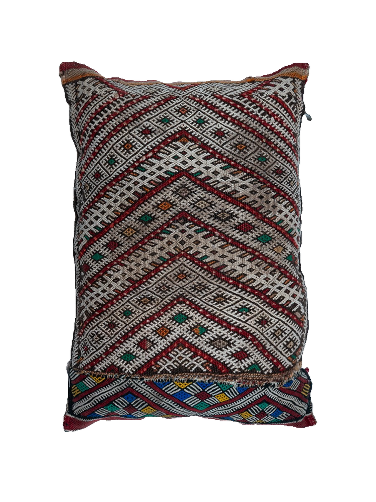 Ain Leuh Vintage Pillow - Maroon Dual Symbol