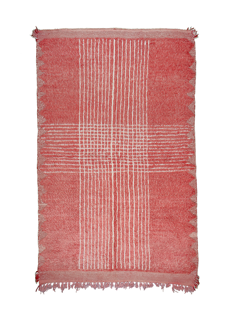 Anzal's Coral Crossing Hand-Knot x Zanafi Border | Salam Hello