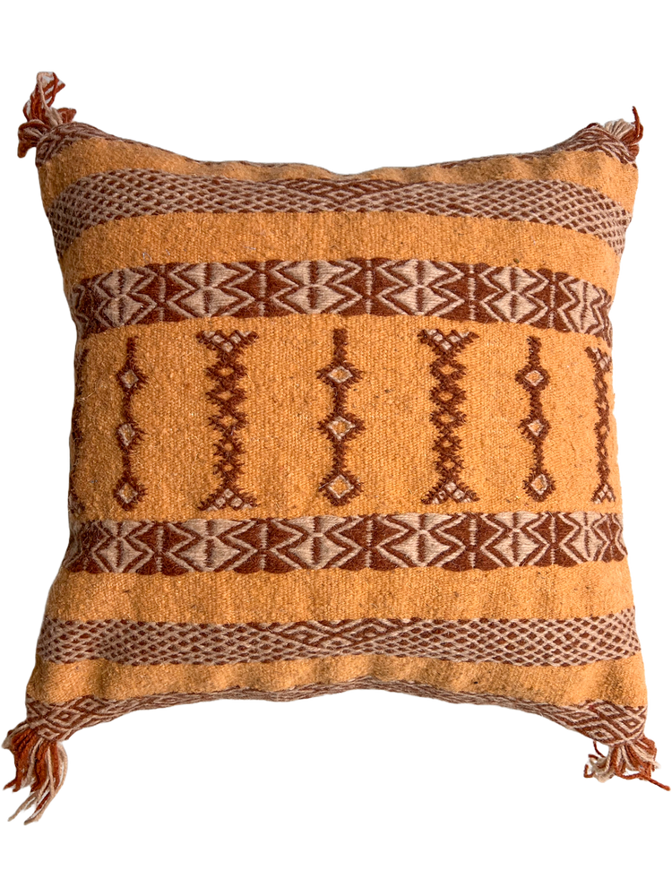 Anzal's Flatweave x Zanafi Pillow - Beige/Brown