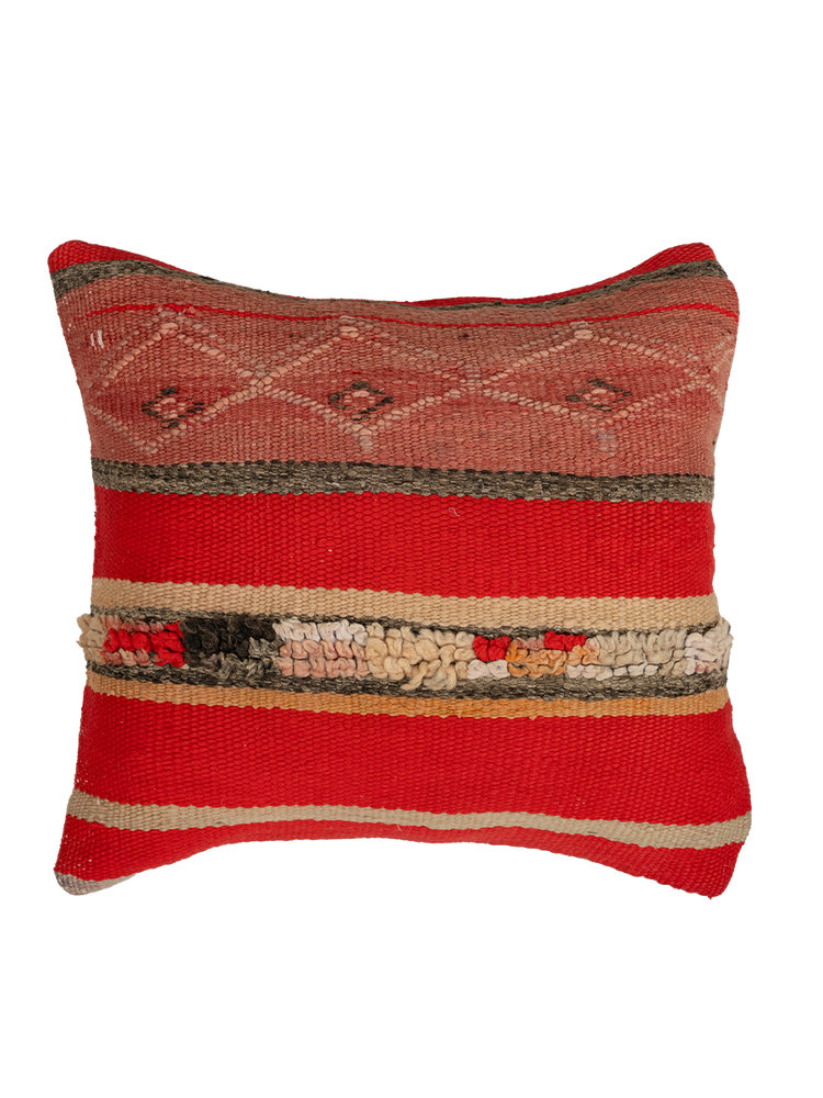Anzal's Striped Hanbel Pillow - Vintage, Red