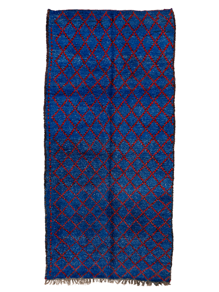 Beni Guigou’s Symbolic Mottled Indigo Trellis