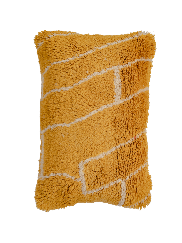 Beni M'rirt Vintage Pillow - Marigold Abstract Striped