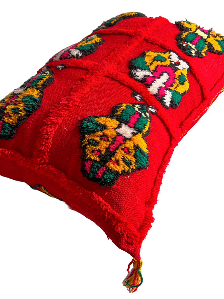 Kalaat M'Gouna's Vintage Pillow - Multi Square, Red