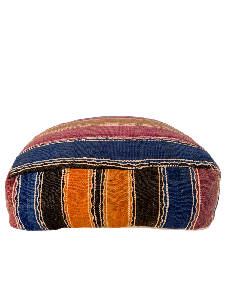 Vintage Striped Hanbel Pouf - Multi-Color - Salam Hello