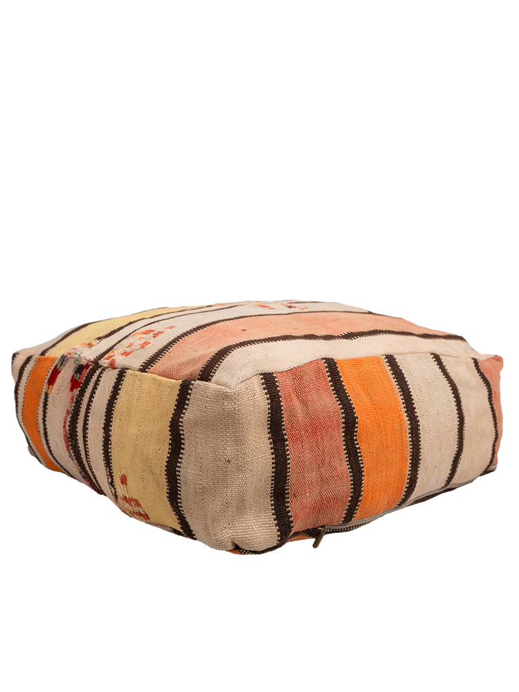 Vintage Kalaat M'Gouna Pouf - Striped Hanbel - Salam Hello