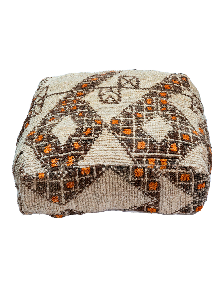 Vintage Marmoucha Pouf -Trellis Diamonds