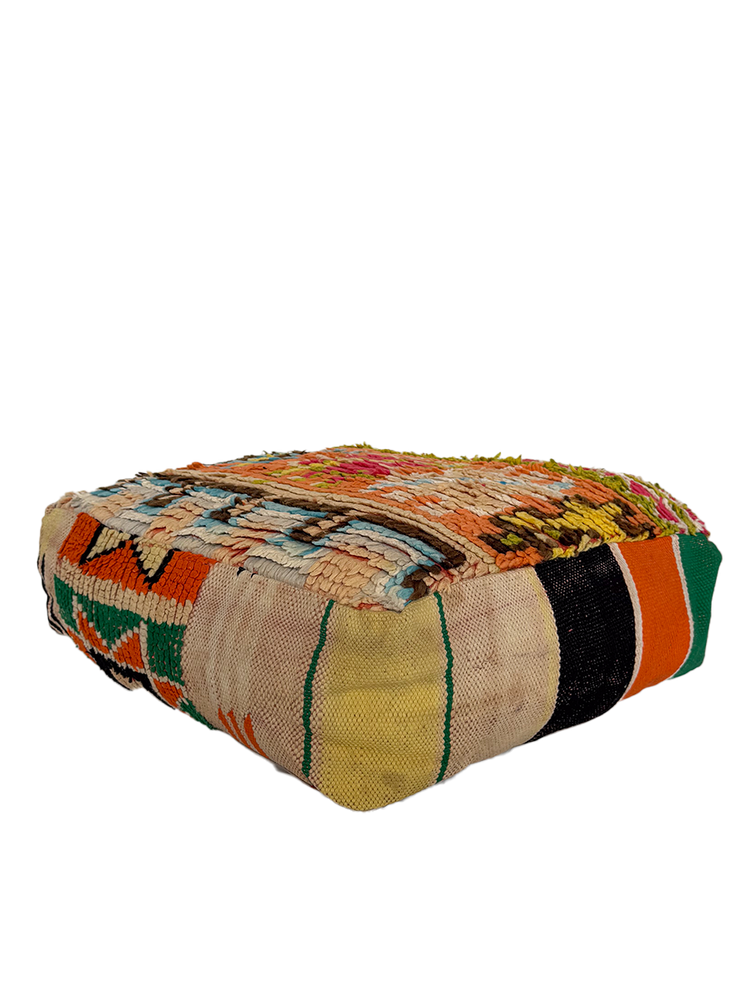 Vintage Mixed Technique Pouf - Citrus Bloom - Salam Hello
