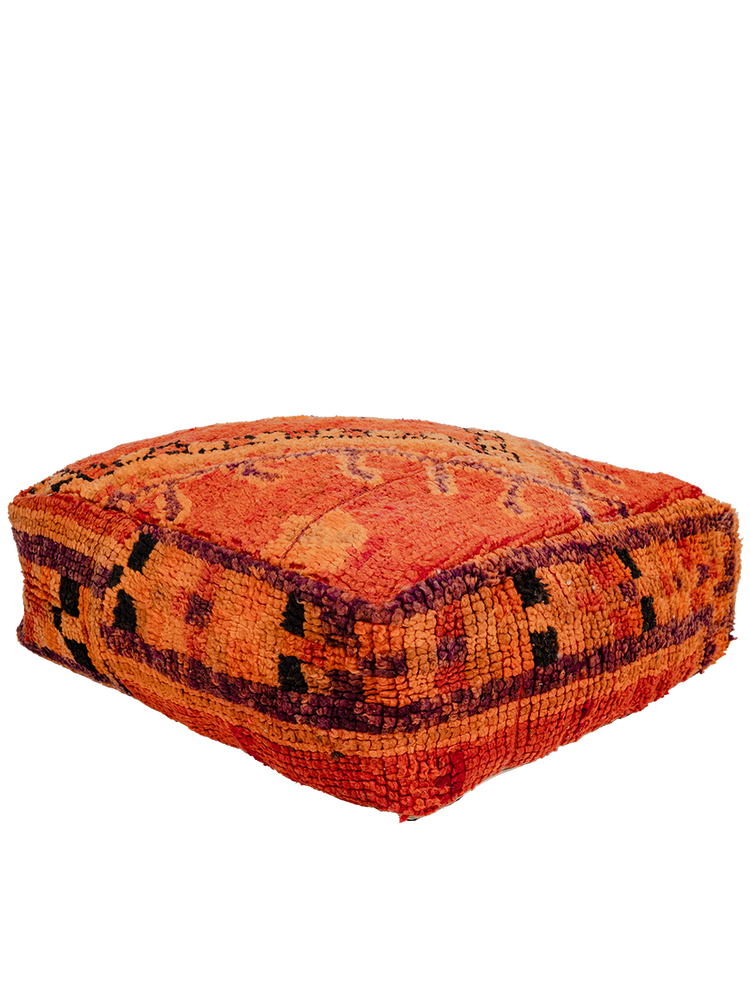 Vintage Sbaai Pouf - Sunset Flame