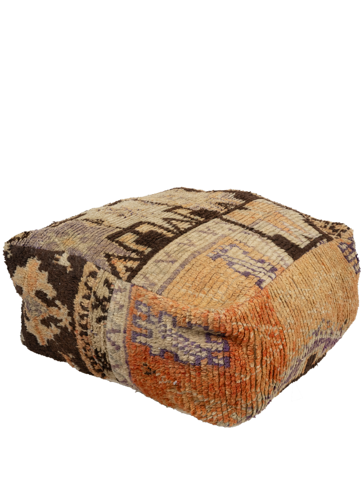 Vintage Sidi Mokhtar Pouf - Earthy Symbols - Salam Hello