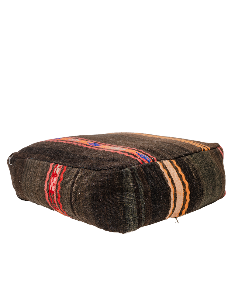 Vintage Striped Hanbel Pouf - Amber Trail