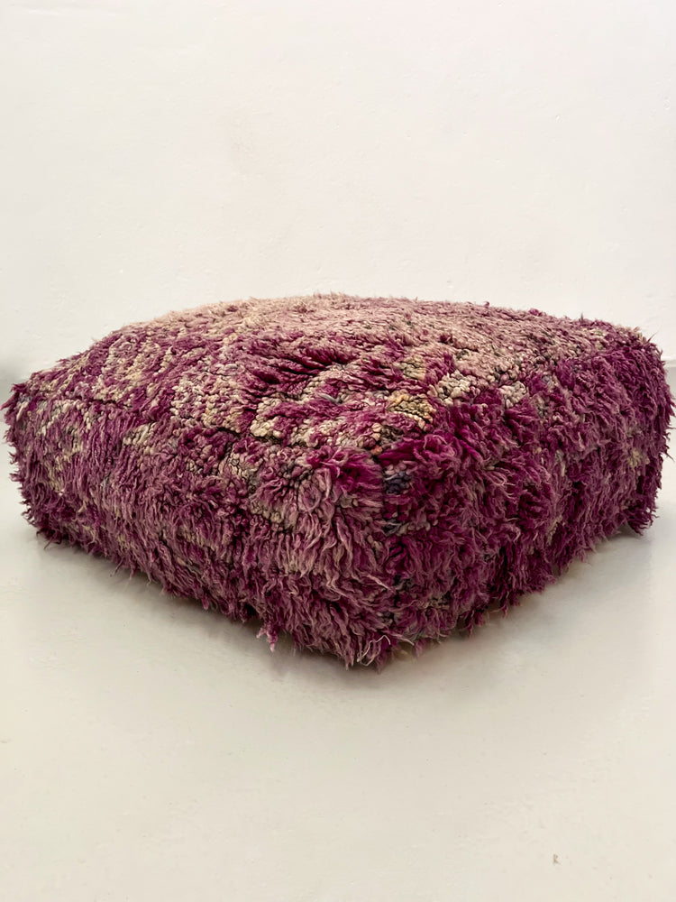 Vintage Beni M'Guild Pouf - Purple, Faded Accents - Salam Hello